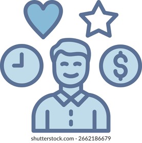Expectations Filled Blue Tone Icon