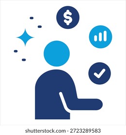 Expectations Flat Blue Icon Style