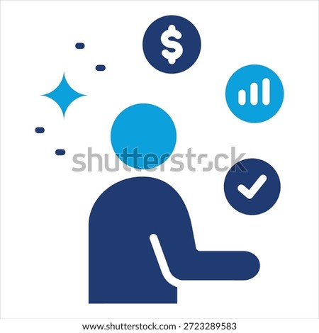 Expectations Flat Blue Icon Style
