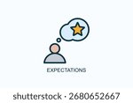 Expectations Icon Or Logo Isolated Vector Illustration