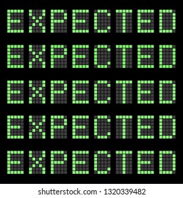 expected flight, green led letters
