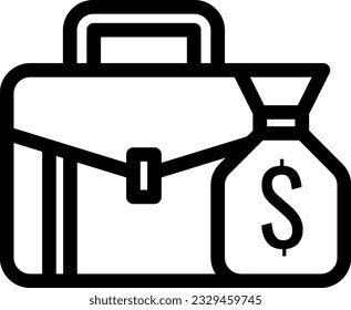 Expected Salary Icon with minimalist outline style. As part of Job Application Icon Set.