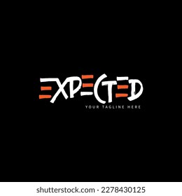 Expected Text Logo Design Vector
