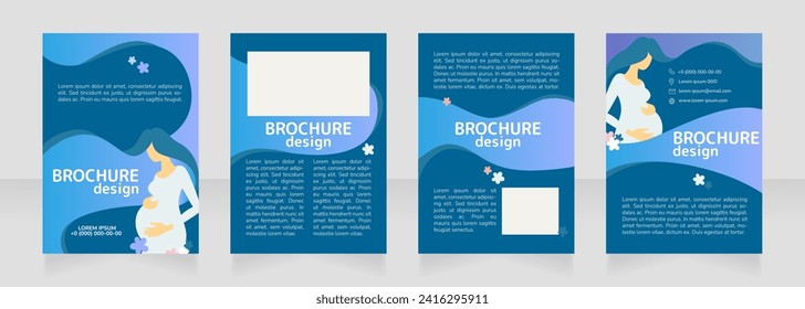 Expecting baby soon blank brochure design. Template set with copy space for text. Premade corporate reports collection. Editable 4 paper pages. Rounded Mplus 1c Bold, Nunito Light fonts used