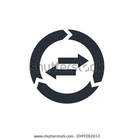 Expedited transfer, exchange. Vector linear icon isolated on white background.
