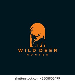 Expedition adventure wild deer hunter logo icon vector template