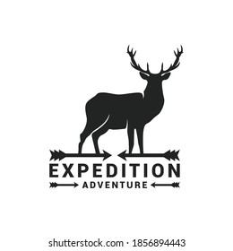 Expedition adventure wild deer logo icon vector template.
