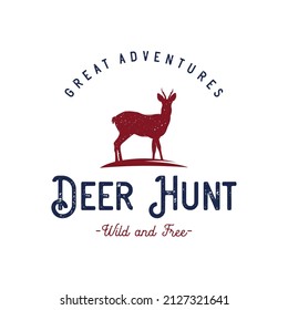 Expedition adventure wild deer logo