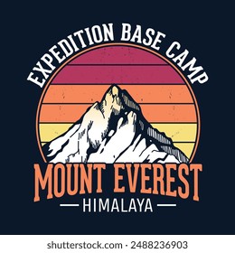 Expedition Base Camp Mount Everest Himalaya - Adventure t-shirt design for tourism