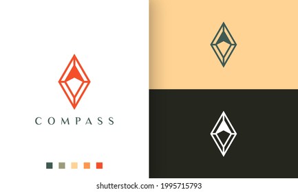 expedition or compass logo vector design with simple and modern style