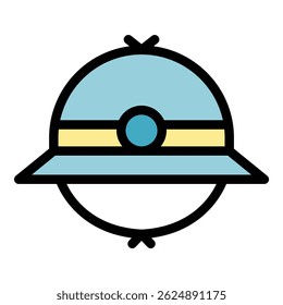Expedition hat icon. Outline Expedition hat vector icon for web design isolated on white background color flat