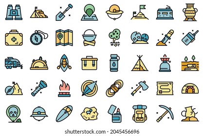 Expedition icon. Outline expedition vector icon thin line color flat isolated on white