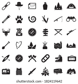 Expedition Icons Black Flat Design Vector Stock Vector (royalty Free 