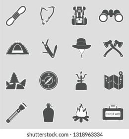 Expedition Icons. Sticker Design. Vector Illustration.