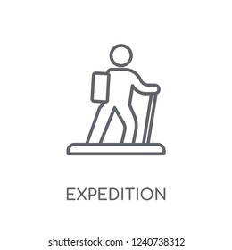 expedition linear icon. Modern outline expedition logo concept on white background from Architecture and Travel collection. Suitable for use on web apps, mobile apps and print media.