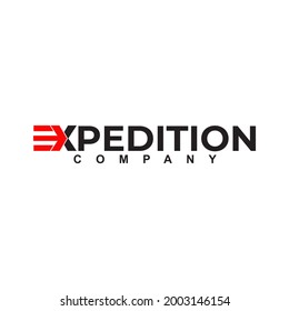 Expedition and logistic company logo design with using Express word template