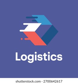 Expedition logistics logo cube box logo