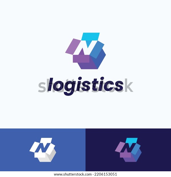 Expedition Logistics Logos Cube Box Logo Stock Vector Royalty Free