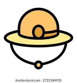 Icono de sombrero redondo de la expedición. Icono redondo del Vector del sombrero de la expedición para el Diseño web aislado en el color de fondo blanco plano