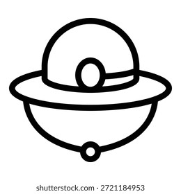 Icono de sombrero redondo de la expedición. Icono redondo del Vector del sombrero de la expedición para el Diseño web aislado en el fondo blanco