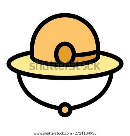 Expedition round hat icon. Outline Expedition round hat vector icon for web design isolated on white background color flat