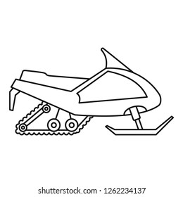 Expedition snowmobile icon. Outline expedition snowmobile vector icon for web design isolated on white background