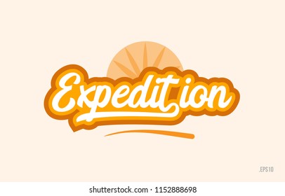 expedition word with orange color suitable for card icon or typography logo design
