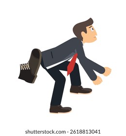 Expulsem uma pessoa. Boot kick, ilustração de vetor