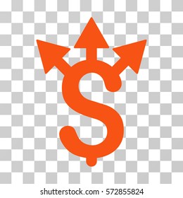 Expences icon. Vector illustration style is flat iconic symbol, orange color, transparent background. Designed for web and software interfaces.