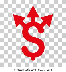 Expences icon. Vector illustration style is flat iconic symbol, red color, transparent background. Designed for web and software interfaces.