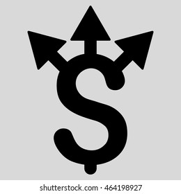 Expences icon. Vector style is flat iconic symbol with rounded angles, black color, light gray background.