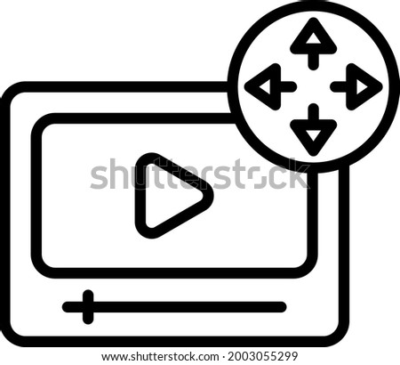 Expend Video Outline Vector Icon Design

