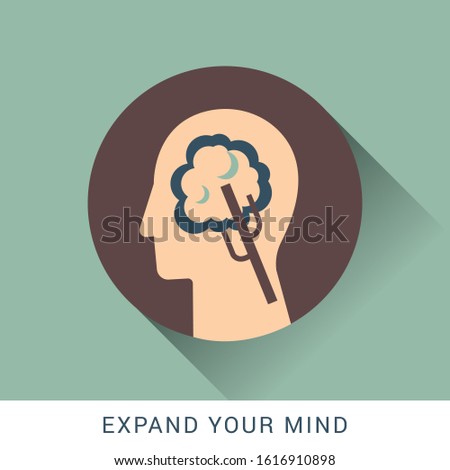 Expend your mind icon concept with human head