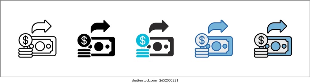 Expenditure Icon Pack Multistyle Illustration