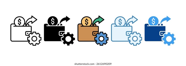 Expenditure Icon Set Multiple Style Collection