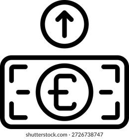 Vector de ilustración de icono de línea de gasto