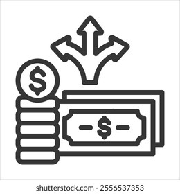 Expenditure Outline Icon Vector Illustration