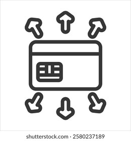 Expenditure Outline Icon Vector Illustration