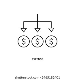expense concept line icon. Simple element illustration. expense concept outline symbol design.
