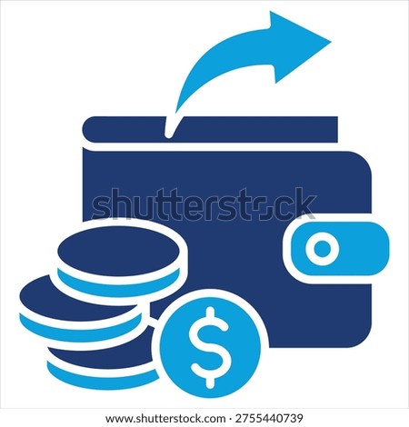 Expense Flat Blue Icon Collection