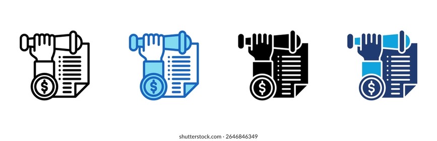 Ícone Previsão de Despesas - Ilustração de Vetor com Vários Estilos