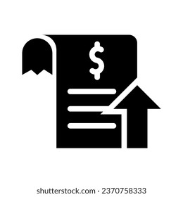 expense glyph icon illustration vector graphic. Simple element illustration vector graphic, suitable for app, websites, and presentations isolated on white background