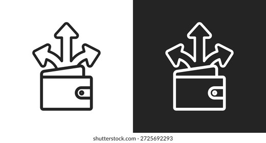 Icono De Gasto En Estilo De Línea En Blanco Y Negro