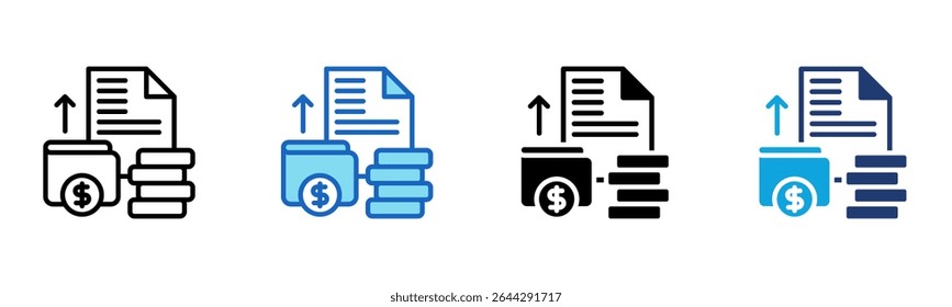Ícone de Despesa Ilustração de Vetor com Vários Estilos