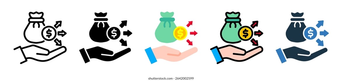 Expense Icon Multiple Style Vector Illustration