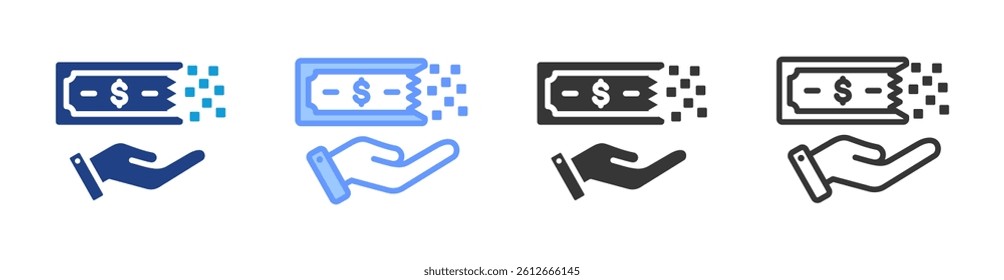 Expense icon set multiple style collection