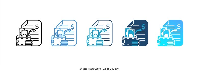 Conjunto de iconos de gastos colección de estilos múltiples