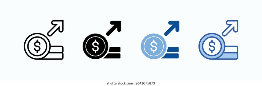 Expense icon sheet multiple style collection isolated vector