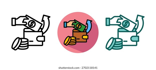 Ícone de Despesa branca Ilustração de Vetor Verde