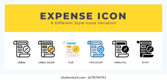 Conjunto de iconos de gastos. Diferente estilo de iconos simple Ilustración vectorial.